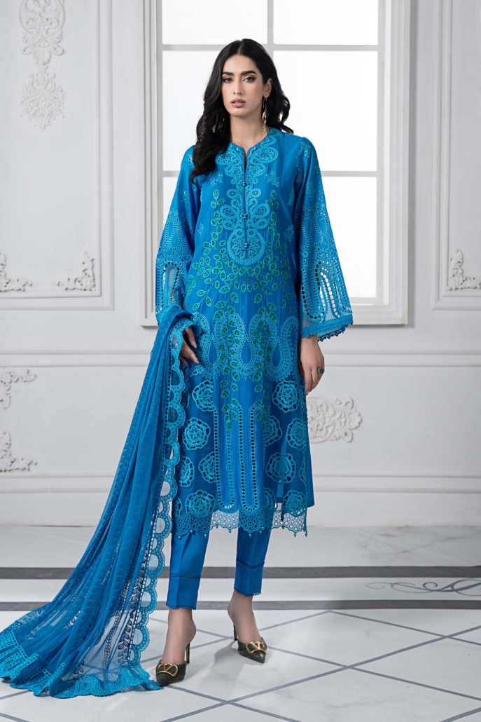 3 Piece Embroidered Lawn Suit  DS-2503-B
