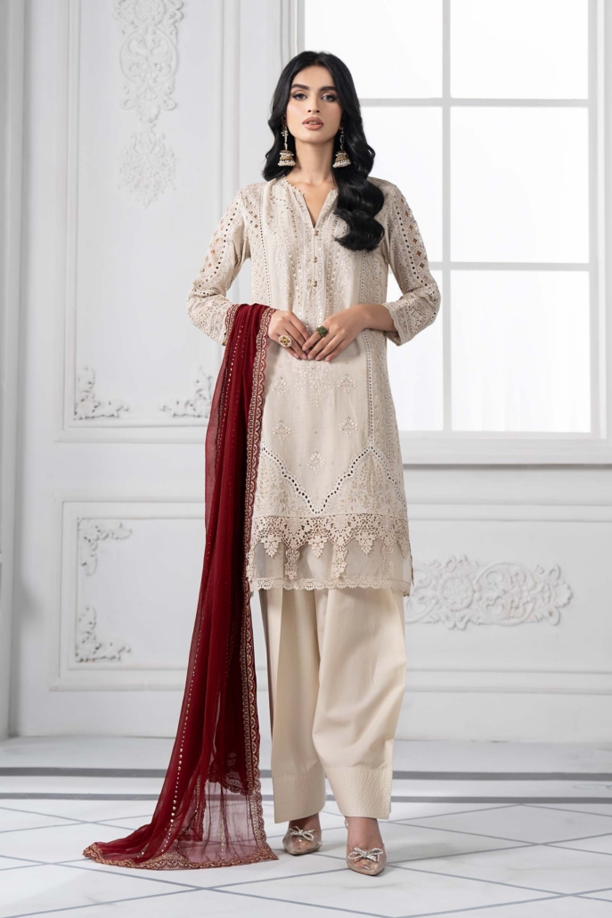 3 Piece Embroidered Lawn Suit  DS-2511-B
