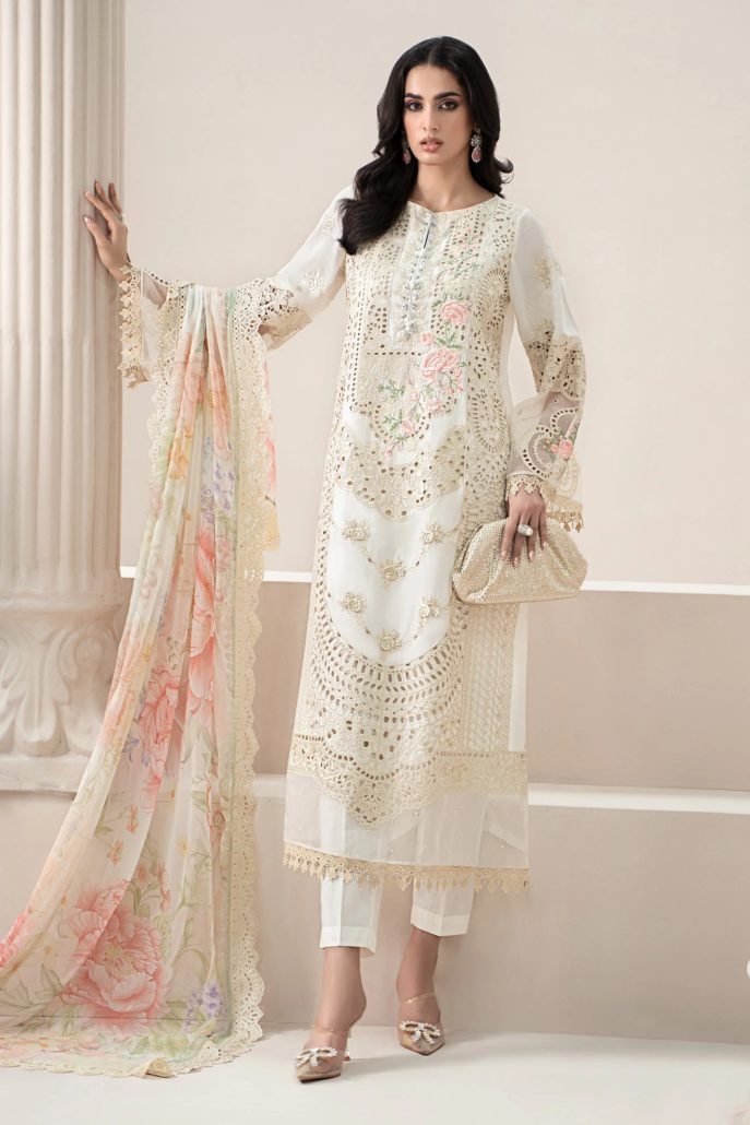 3 Piece Embroidered Jacquard Lawn Suit | ELS-25-07