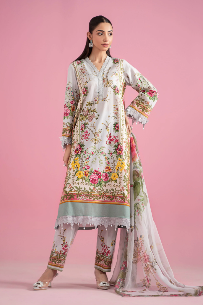 3 Piece Embroidered Lawn Suit | MPS-2605-B