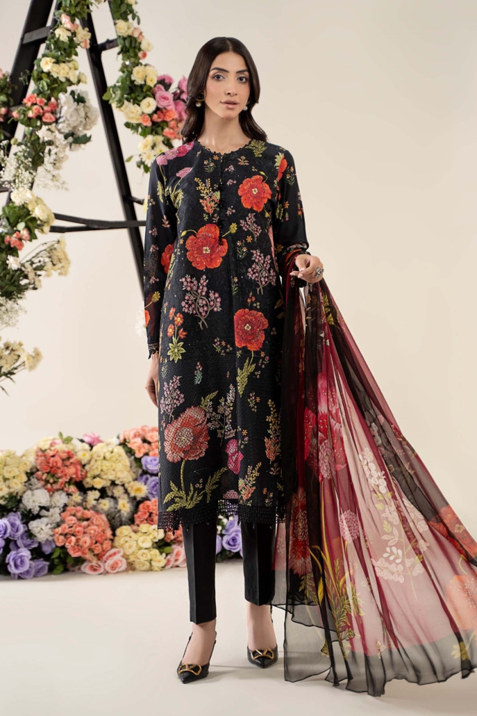 3 Piece Embroidered Lawn Suit  MPS-2607-B