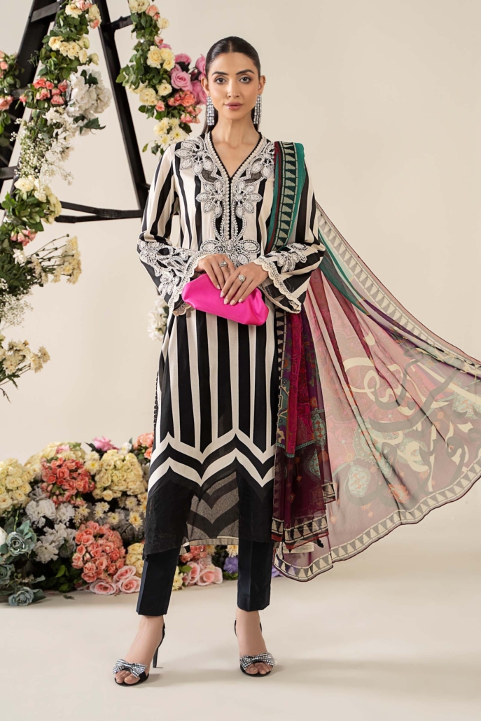3 Piece Embroidered Lawn Suit  MPS-2609-B