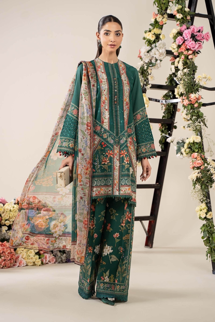 3 Piece Embroidered Lawn Suit | MPS-2610-A