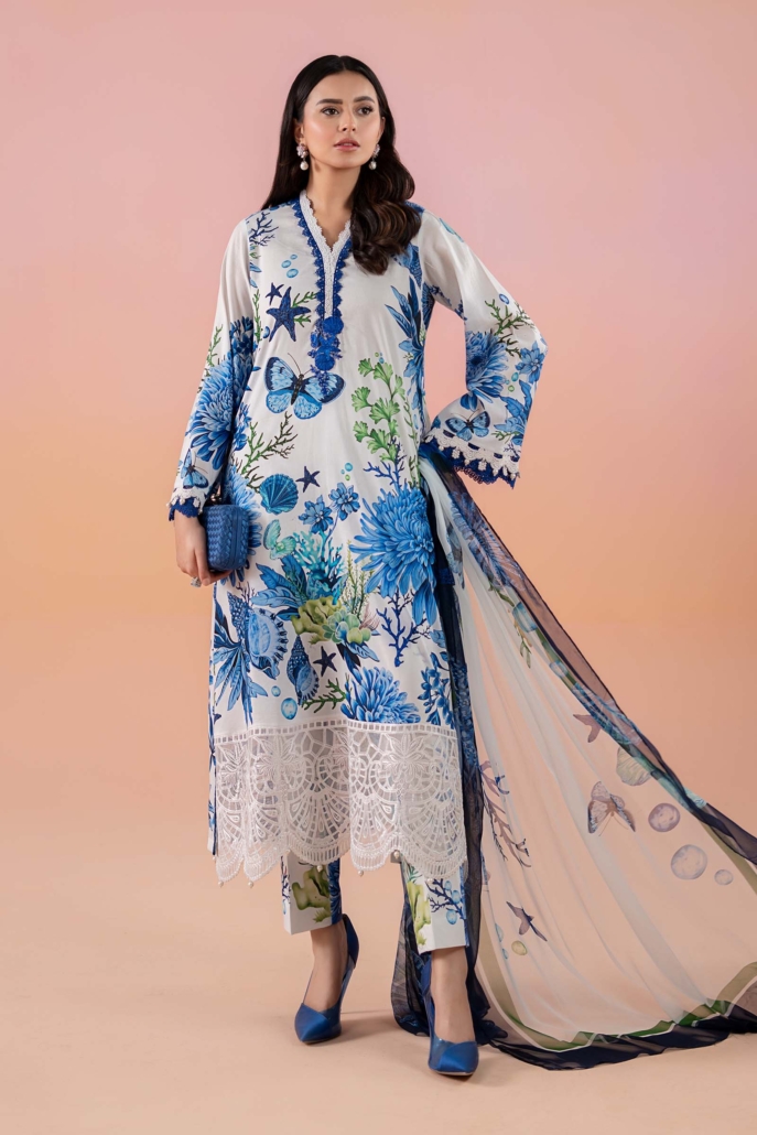 3 Piece Printed Lawn Suit  MPS-2510-B