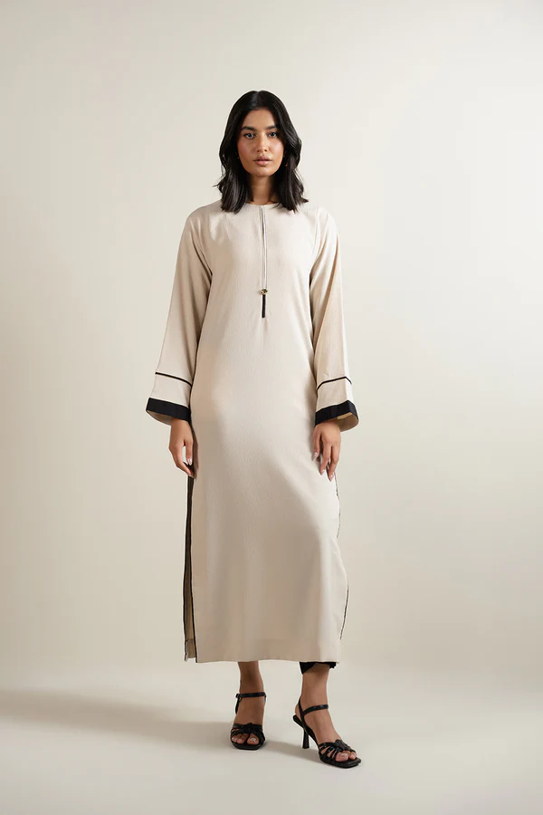 Beige Color Block Tunic